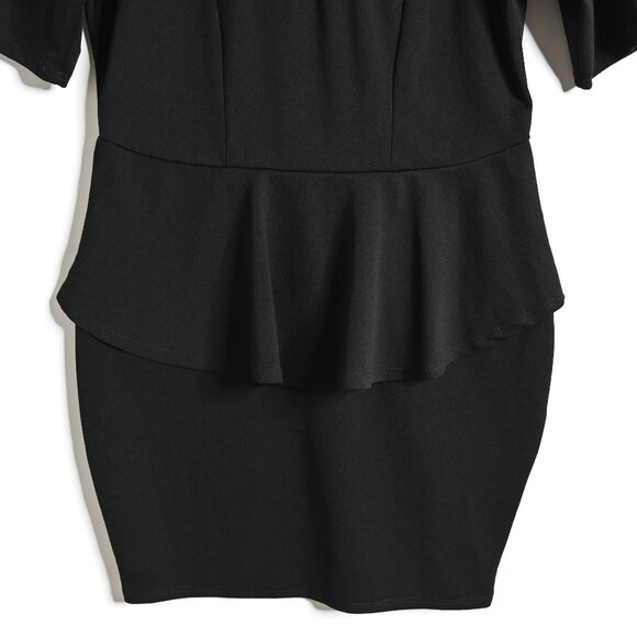 CHARLOTTE RUSSE Black V Neck Short Sleeve Criss Cross Dress - size 1X - Picture 4 of 10
